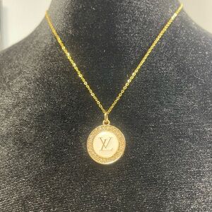 Louis Vuitton zipper pull - authentic- on 18” sterling silver chain